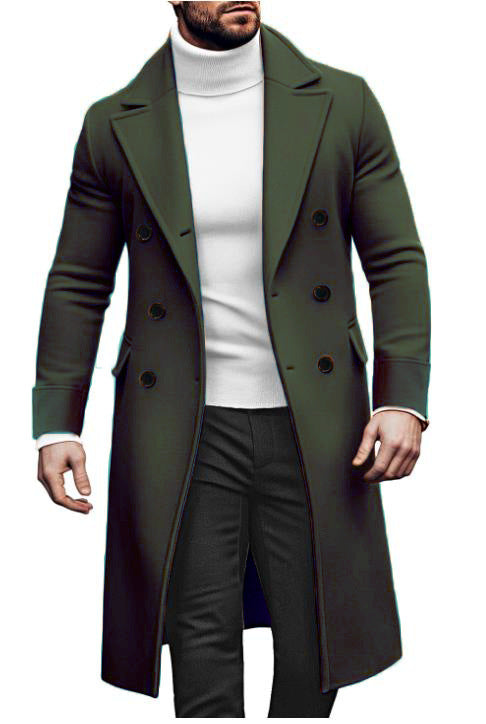 Herren eleganter Langmantel mit seitlichen Eingrifftaschen Aliams