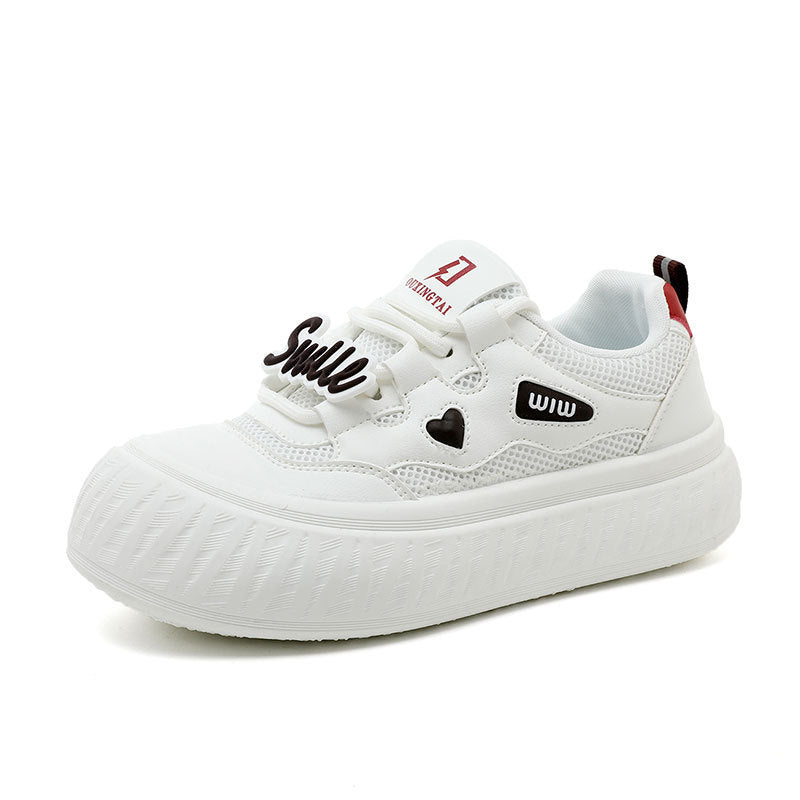 Damen Trendige Plateau-Sneaker mit buntem Schriftzug