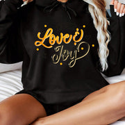 Damen Kapuzenpullover mit inspirierendem Love & Joy Design