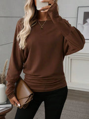 Damen Lässiges Langarmshirt mit weitem Schnitt und eleganter Silhouette