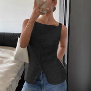 Jacqueline | Damen Ärmelloses Freizeit Top Mit Schlitzsaum