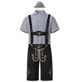 82353 Schwarz (Schwarzes Oberteil + Schwarze Latzhose + Graue Mütze)