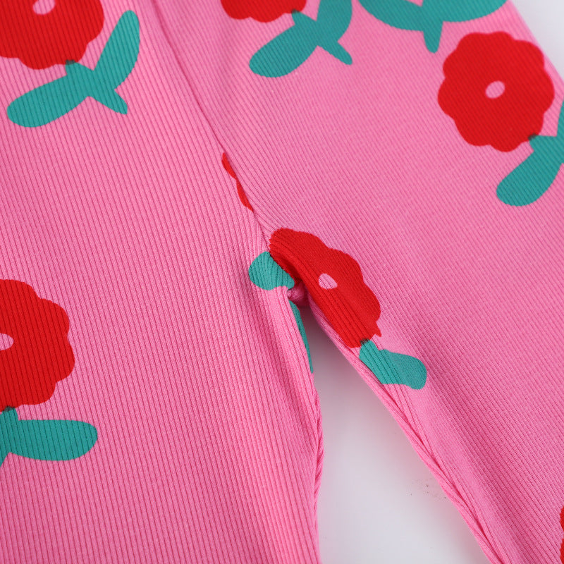 Mädchen Schlagleggings mit fröhlichem Blumenmuster Drune