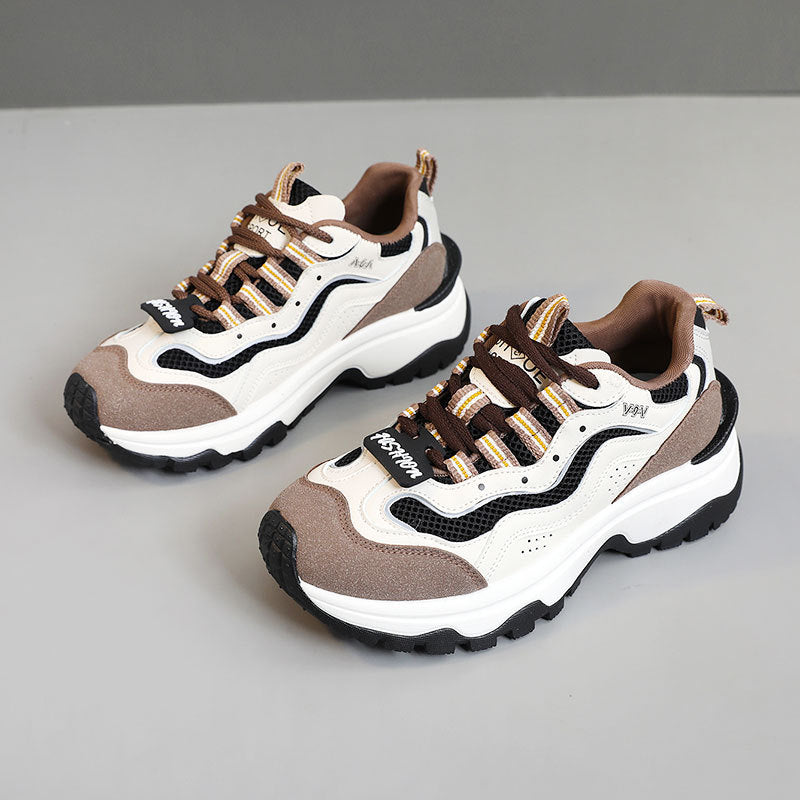 Damen trendige Chunky Sneakers mit atmungsaktivem Mesh und stabiler Sohle