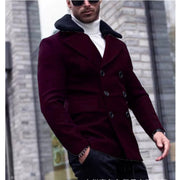Herren eleganter Wollmantel mit Teddyfell-Kragen Aliams
