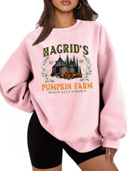 Damen Sweatshirt mit gemütlichem Rundhalsausschnitt und herbstlichem Kürbis-Motiv