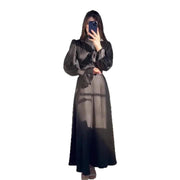 Damen Maxikleid mit weitem Ärmel und raffiniertem Schnitt