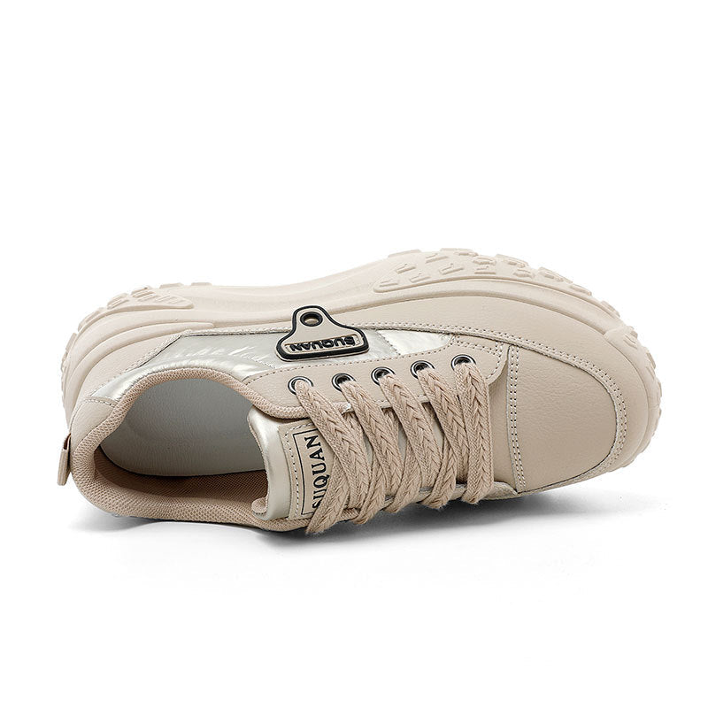 Damen Sportliche Plateau Sneakers mit rutschfester Laufsohle und atmungsaktivem Obermaterial