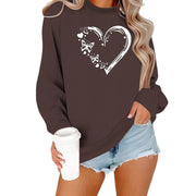 Damen Sweatshirt mit kreativem Herz- und Schmetterlingsdesign