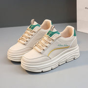 Damen Sportliche Plateau Sneakers mit atmungsaktiver Oberflächenstruktur und dämpfender Laufsohle