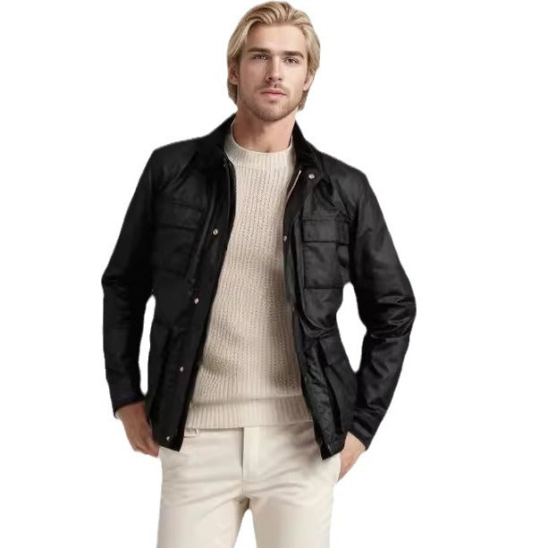 Herren wasserdichte Utilityjacke mit praktischem Stehkragen Aliams