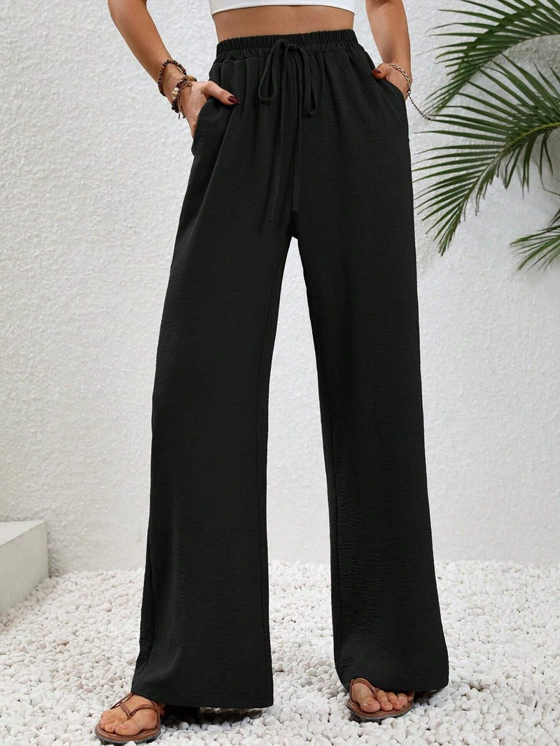 Damen Weite Sommerhose mit elastischem Bund und praktischen Seitentaschen