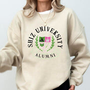 Damen Oversized Sweatshirt mit Universitätsemblem und lässigem Schnitt