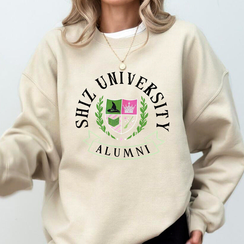 Damen Oversized Sweatshirt mit Universitätsemblem und lässigem Schnitt