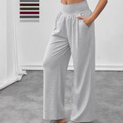 Damen gemütliche Freizeithose mit elastischem Bund und Seitentaschen