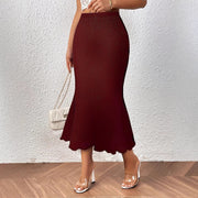 Damen Hochgeschnittener Bleistiftrock – Wellenkante Elegante Passform
