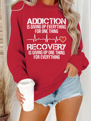 Damen Sweatshirt mit inspirierendem Druck und lässigem Schnitt