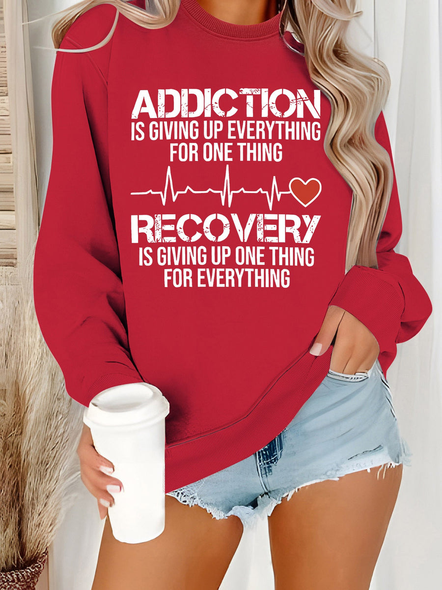 Damen Sweatshirt mit inspirierendem Druck und lässigem Schnitt