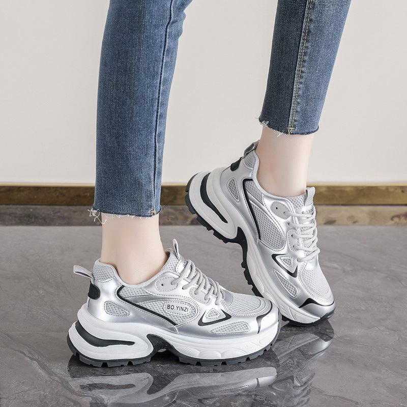 Damen Sportliche Sneakers mit atmungsaktivem Mesh-Obermaterial und stoßdämpfender Sohle