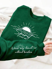 Damen Sweatshirt mit inspirierendem Druck und weich fließendem Stoff