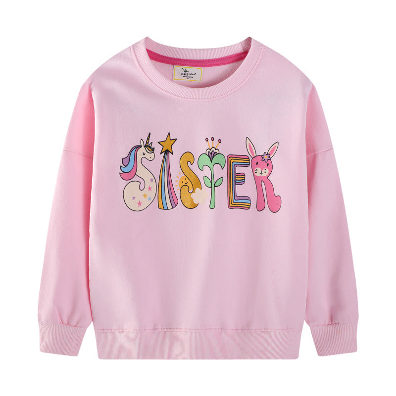 Mädchen Sweatshirt mit buntem Tier- und Motivdruck Drune