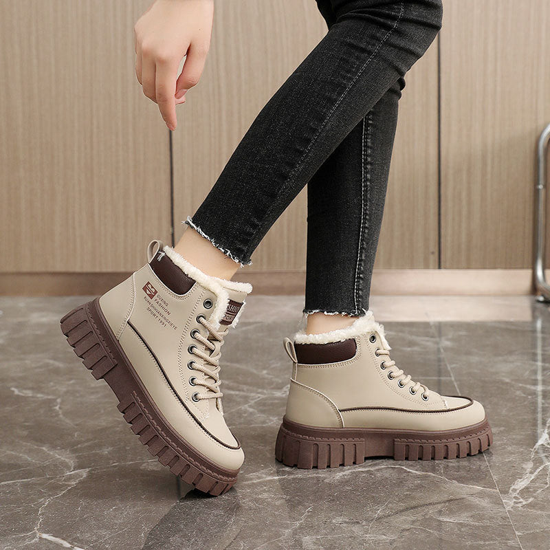 Damen Winterliche High-Top Stiefel mit kuscheligem Innenfutter und robuster Profilsohle