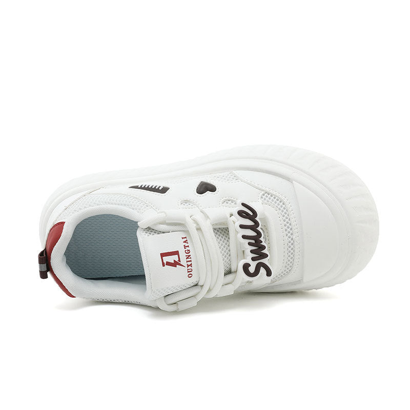 Damen Trendige Plateau-Sneaker mit buntem Schriftzug