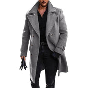 Herren eleganter Langmantel mit doppelter Knopfleiste Aliams