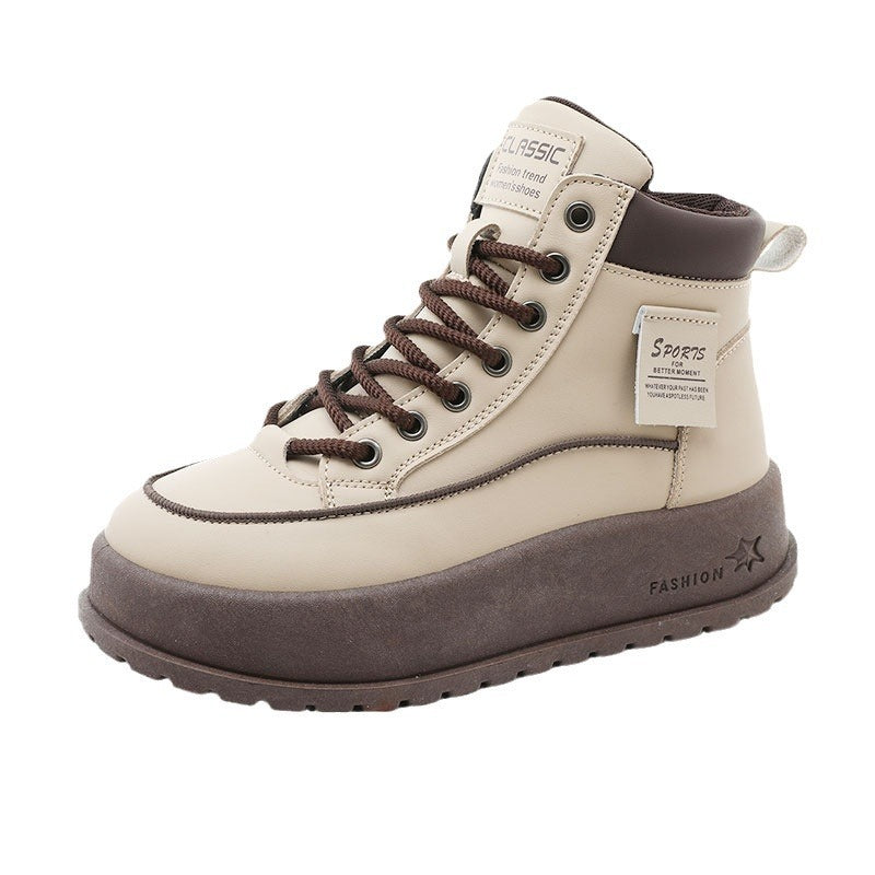 Damen Winterliche High-Top Sneakers mit dämpfender Laufsohle und robustem Profil