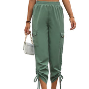 Damen Cargo-Hose mit elastischem Bund und seitlichen Schlitzen