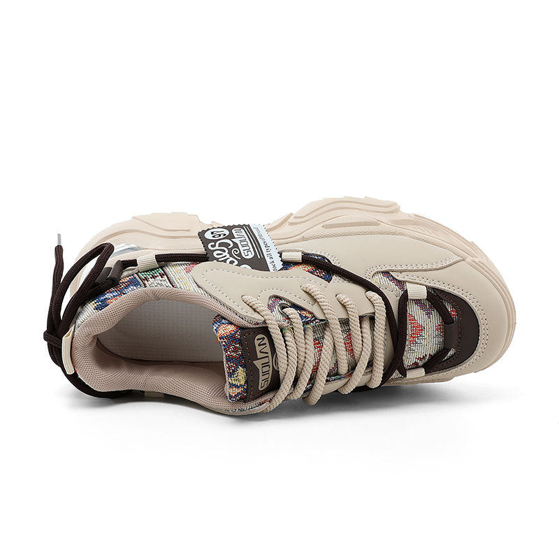 Damen Sportliche Chunky Sneakers mit exklusivem Mustermix und strapazierfähigem Obermaterial