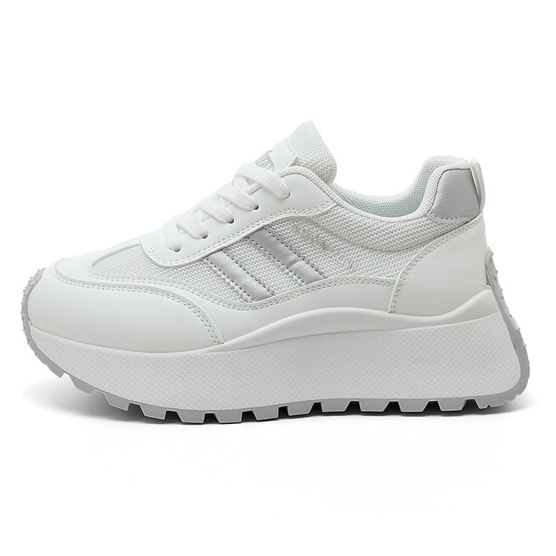 Damen modische Plateau-Sneaker mit atmungsaktivem Mesh und robuster Laufsohle