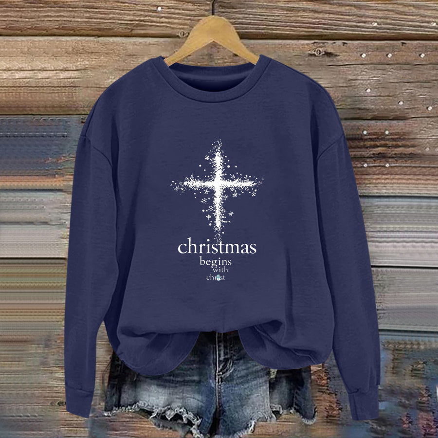 Damen Sweatshirt mit christlichem Motiv und weichem Innenfutter