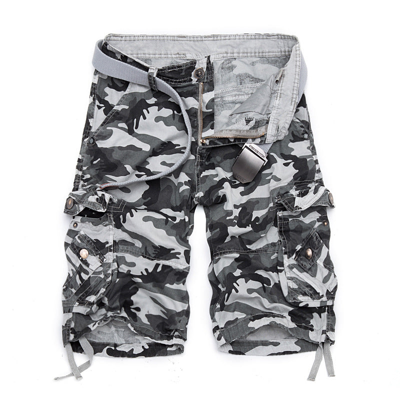 Herren Camo Cargo-Shorts mit mehreren Taschen und verstellbarem Bund Heidi-Mode