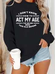 Damen Sweatshirt mit humorvollem Aufdruck und lässigem Schnitt