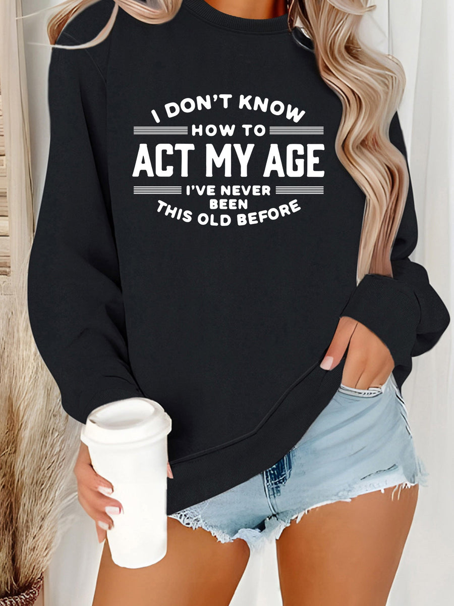 Damen Sweatshirt mit humorvollem Aufdruck und lässigem Schnitt