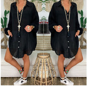 Damen nan leichte Leinen-Tunika mit Knotenfront und Lochspitzen-Shorts Drune