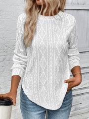 Damen Longsleeve mit dekorativem Strickmuster