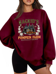 Damen Sweatshirt mit gemütlichem Rundhalsausschnitt und herbstlichem Kürbis-Motiv