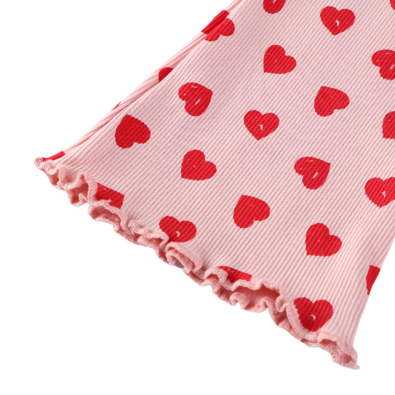 Mädchen Schlagleggings mit fröhlichem Herz-Design Drune