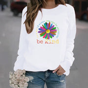 Damen Sweatshirt mit buntem motivierendem Blumen-Design und weicher Innenseite