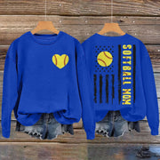 Damen Sweatshirt mit kreativem Softball-Design