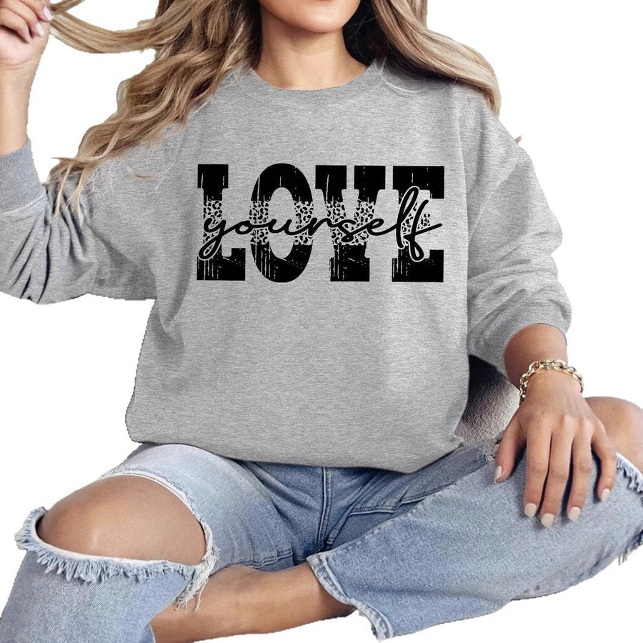 Damen Sweatshirt mit kreativem LOVE-Schriftzug und lässiger Passform
