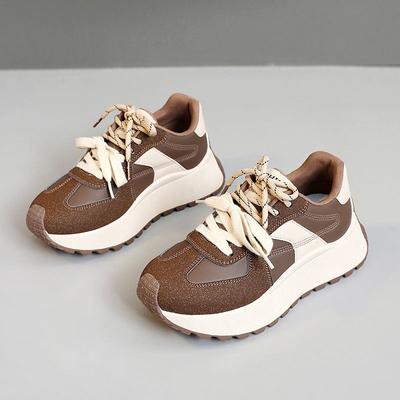 Damen Sportliche Plateau Sneakers mit atmungsaktiver Polsterung