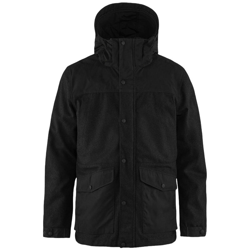 Herren funktionale Parkajacke mit abnehmbarer Kapuze Aliams