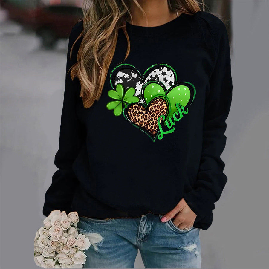 Damen Sweatshirt mit kreativem Herzdesign und auffälligem Motiv