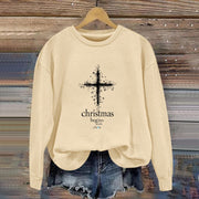 Damen Sweatshirt mit christlichem Motiv und weichem Innenfutter
