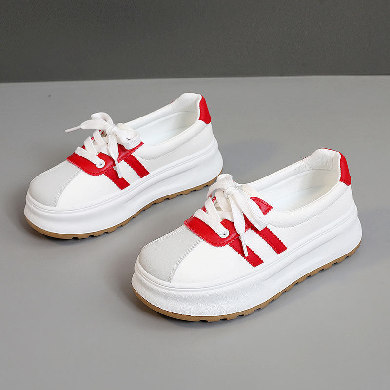 Damen modische Plattform Sneakers mit trendigem Metallic-Design