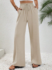 Damen Weite Sommerhose mit elastischem Bund und praktischen Seitentaschen