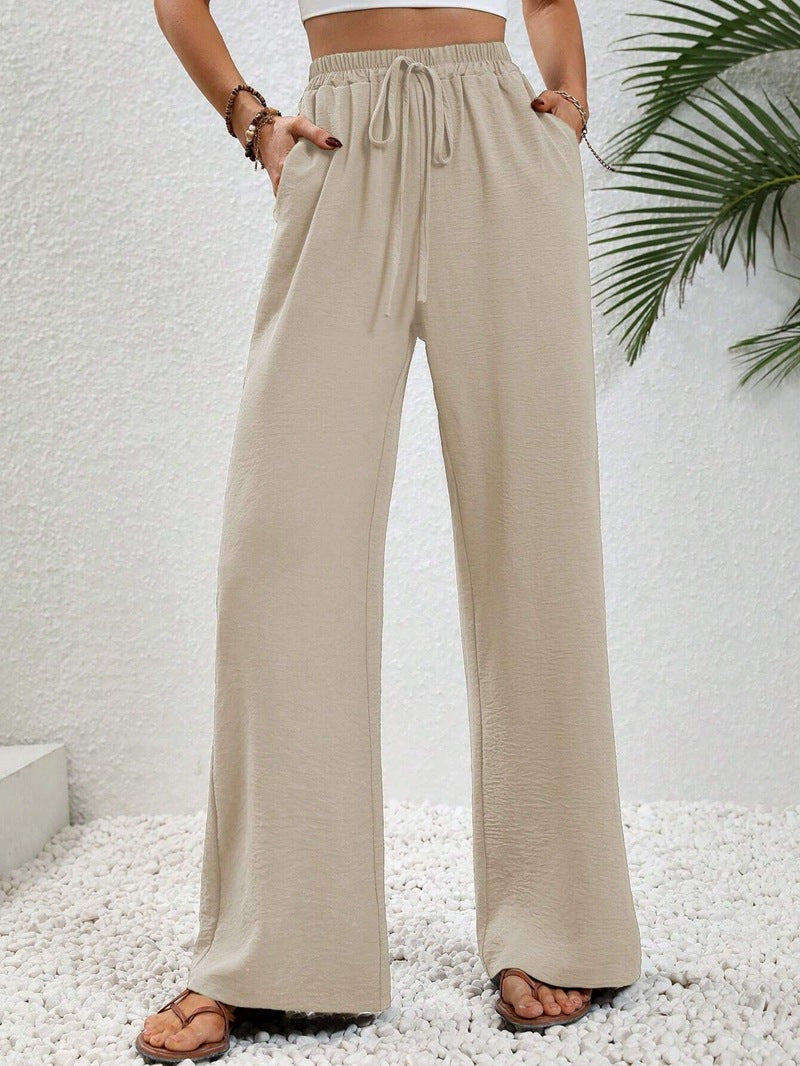 Damen Weite Sommerhose mit elastischem Bund und praktischen Seitentaschen